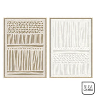 Set 2 cuadros abstractos decorativos beige