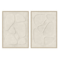 Set 2 cuadros abstractos decorativos beige