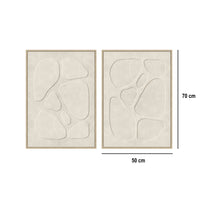 Set 2 cuadros abstractos decorativos beige