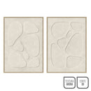 Set 2 cuadros abstractos decorativos beige