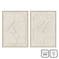 Set 2 cuadros abstractos decorativos beige