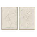 Set 2 cuadros abstractos decorativos beige