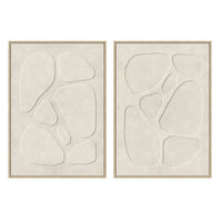Set 2 cuadros abstractos decorativos beige