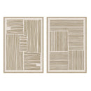 Set 2 cuadros abstractos decorativos beige