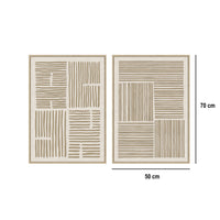 Set 2 cuadros abstractos decorativos beige