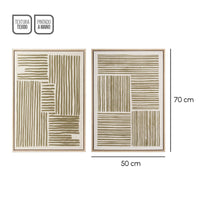 Set 2 cuadros abstractos decorativos beige