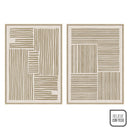 Set 2 cuadros abstractos decorativos beige