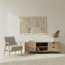 Set 2 cuadros abstractos decorativos beige