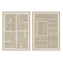 Set 2 cuadros abstractos decorativos beige