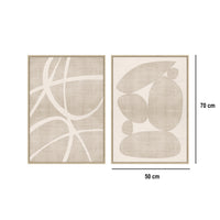 Set 2 cuadros abstractos decorativos beige