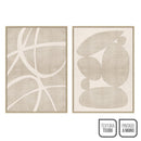 Set 2 cuadros abstractos decorativos beige