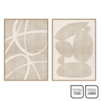 Set 2 cuadros abstractos decorativos beige