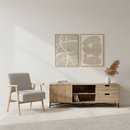 Set 2 cuadros abstractos decorativos beige