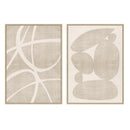 Set 2 cuadros abstractos decorativos beige