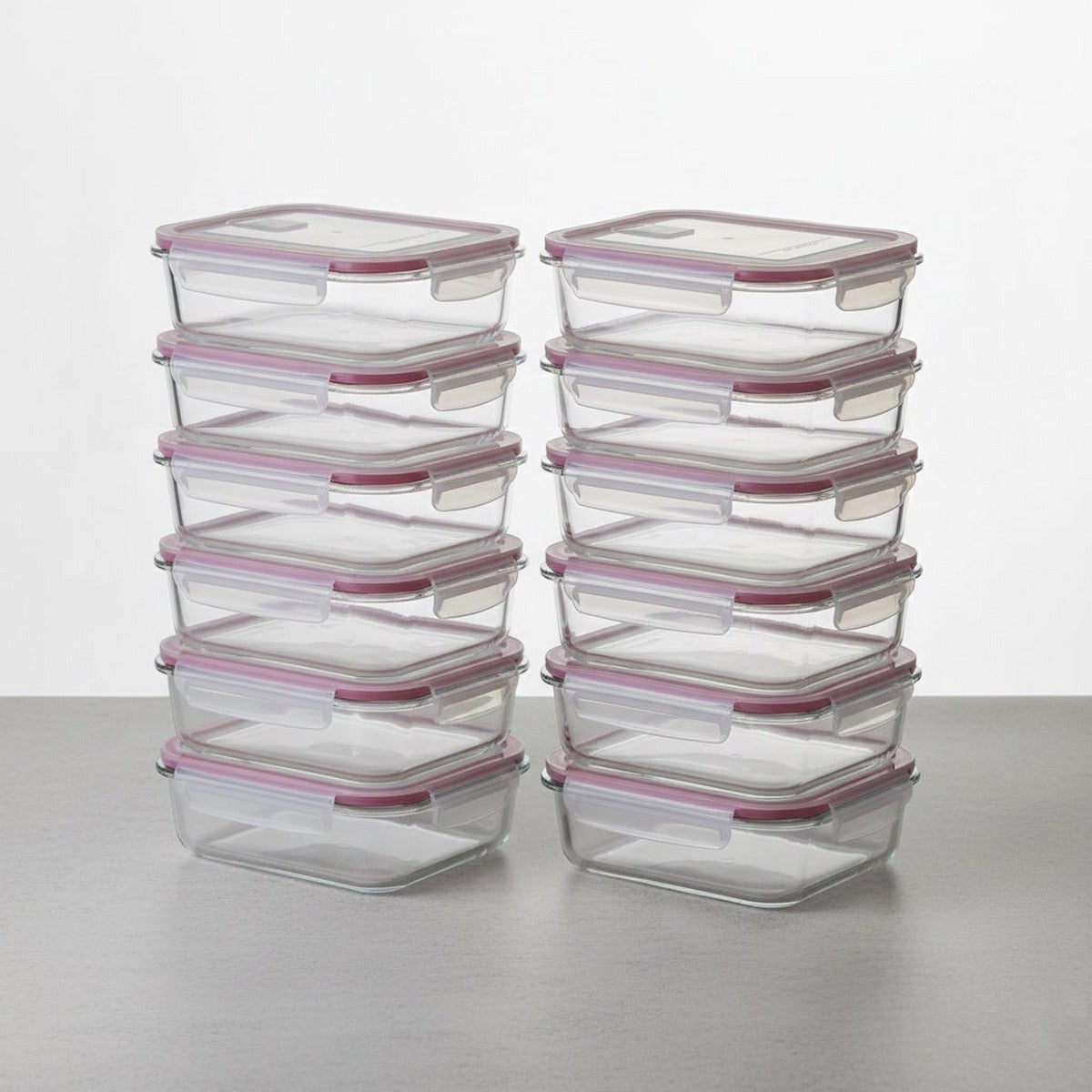 Set 12 Tapers de Cristal de Borosilicato Transparente con Válvula de 1040 ml