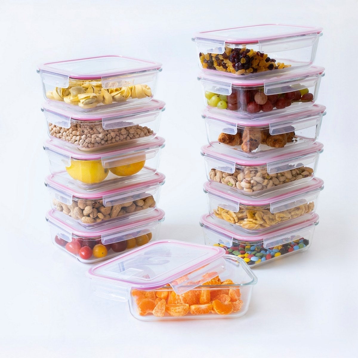 Set 12 Tapers de Cristal de Borosilicato Transparente con Válvula de 1040 ml