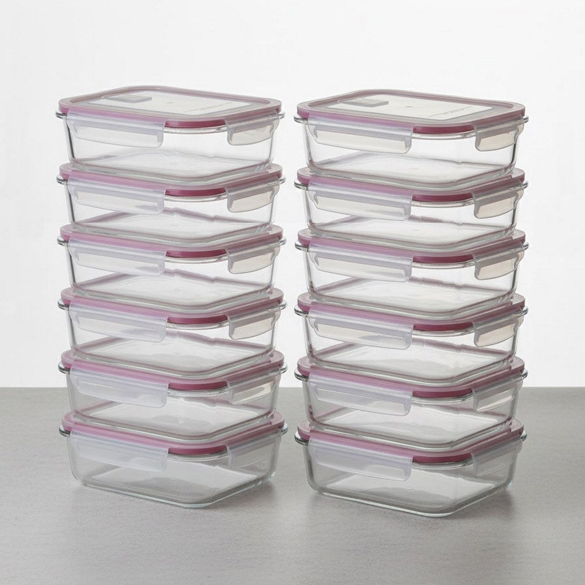 Set 12 Tapers de Cristal de Borosilicato Transparente con Válvula de 1500 ml