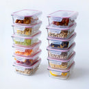 Set 12 Tapers de Cristal de Borosilicato Transparente con Válvula de 1500 ml