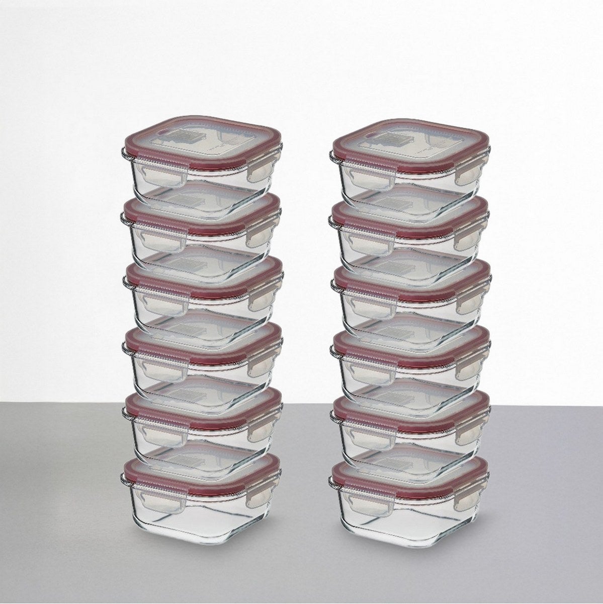 Set 12 Tapers de Cristal de Borosilicato Transparente con Válvula de 530 ml