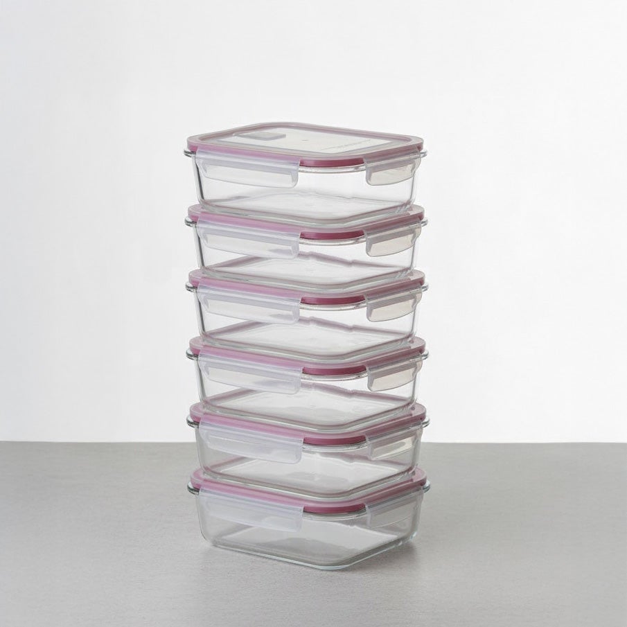 Set 4 Tapers de Cristal de Borosilicato Transparente con Válvula de 1040 ml