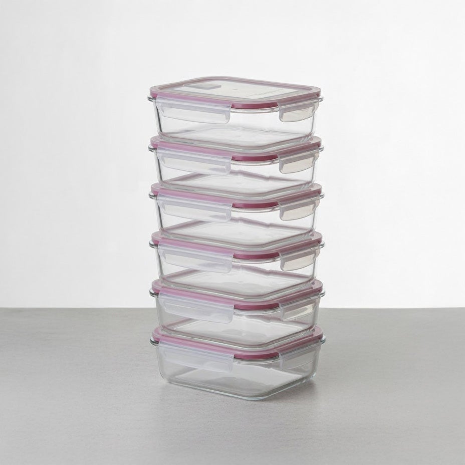 Set 4 Tapers de Cristal de Borosilicato Transparente con Válvula de 1500 ml