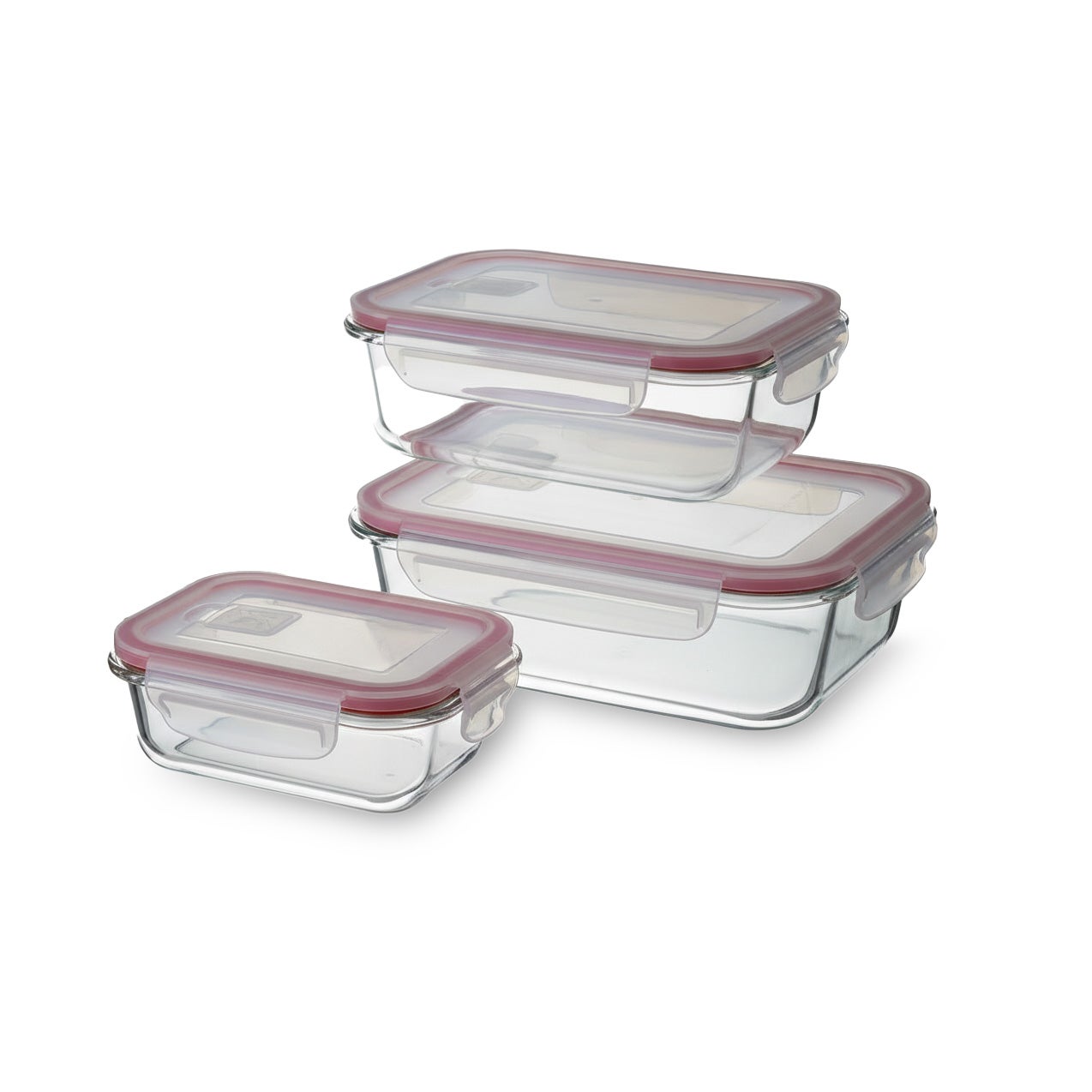 Set 4 Tapers de Cristal de Borosilicato Transparente con Válvula de 1500 ml