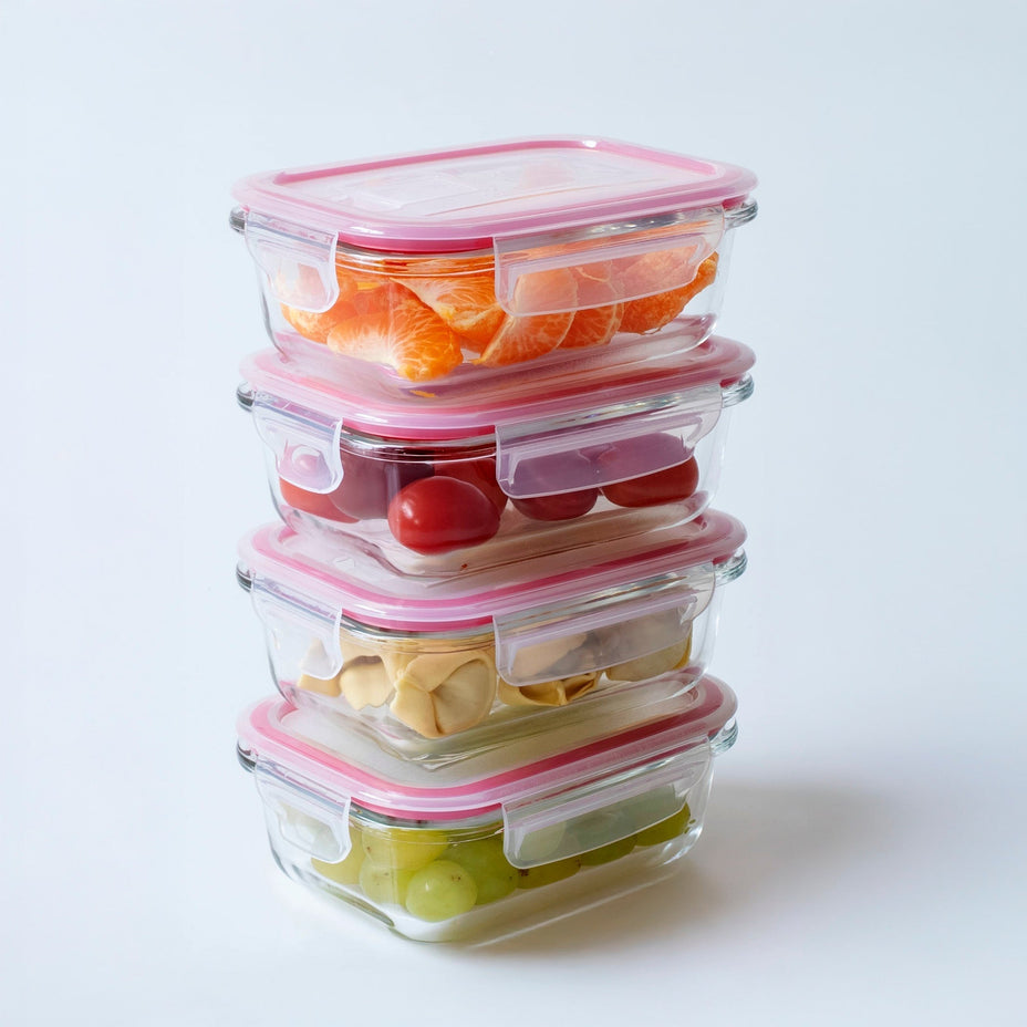 Set 4 Tapers de Cristal de Borosilicato Transparente con Válvula de 1500 ml