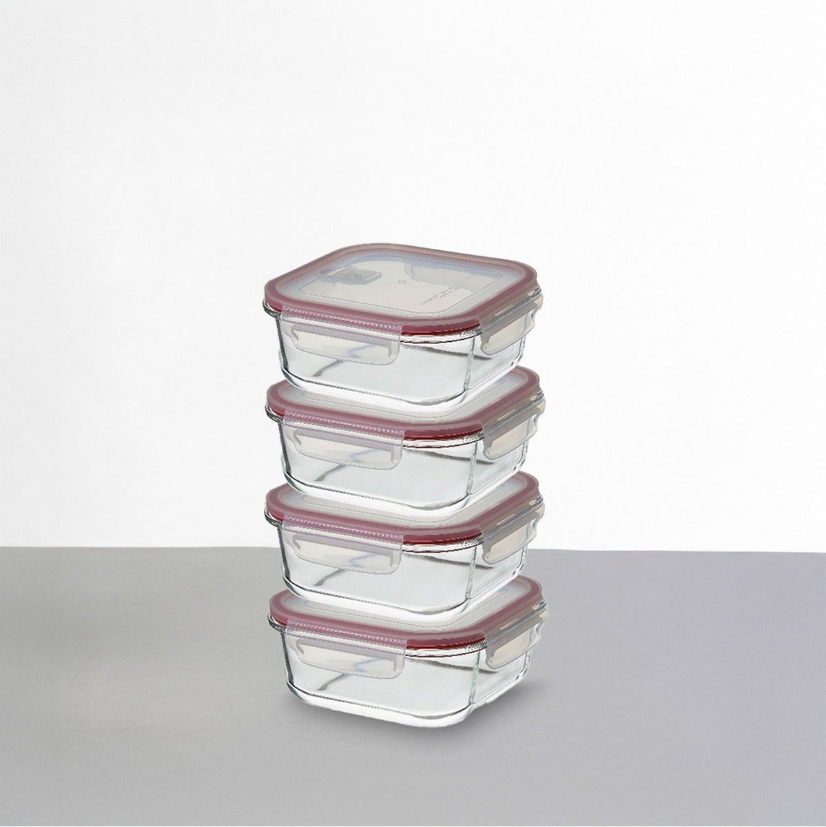 Set 4 Tapers de Cristal de Borosilicato Transparente con Válvula de 530 ml