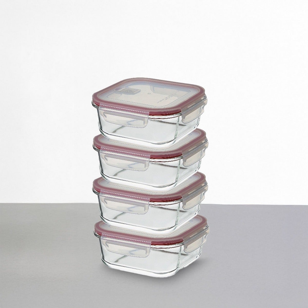 Set 4 Tapers de Cristal de Borosilicato Transparente con Válvula de 800 ml