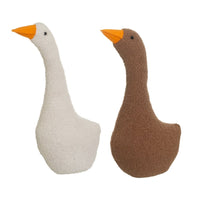 Set de 2 Topes de Puerta Ganso en Tela y Gravilla 27x11x39 cm