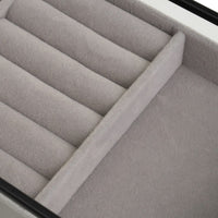 Set de 2 Bandejas Joyero de Metal y Cristal Negro y Dorado 23x12 cm