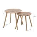 Set de 2 Mesa auxiliares auxiliares nido natural