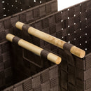 Set de 3 cestas de tela marrón