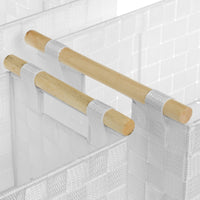 Set de 3 cestas de tela blanca