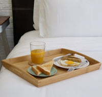 Bandeja de bambú con asas de 58x38 cm