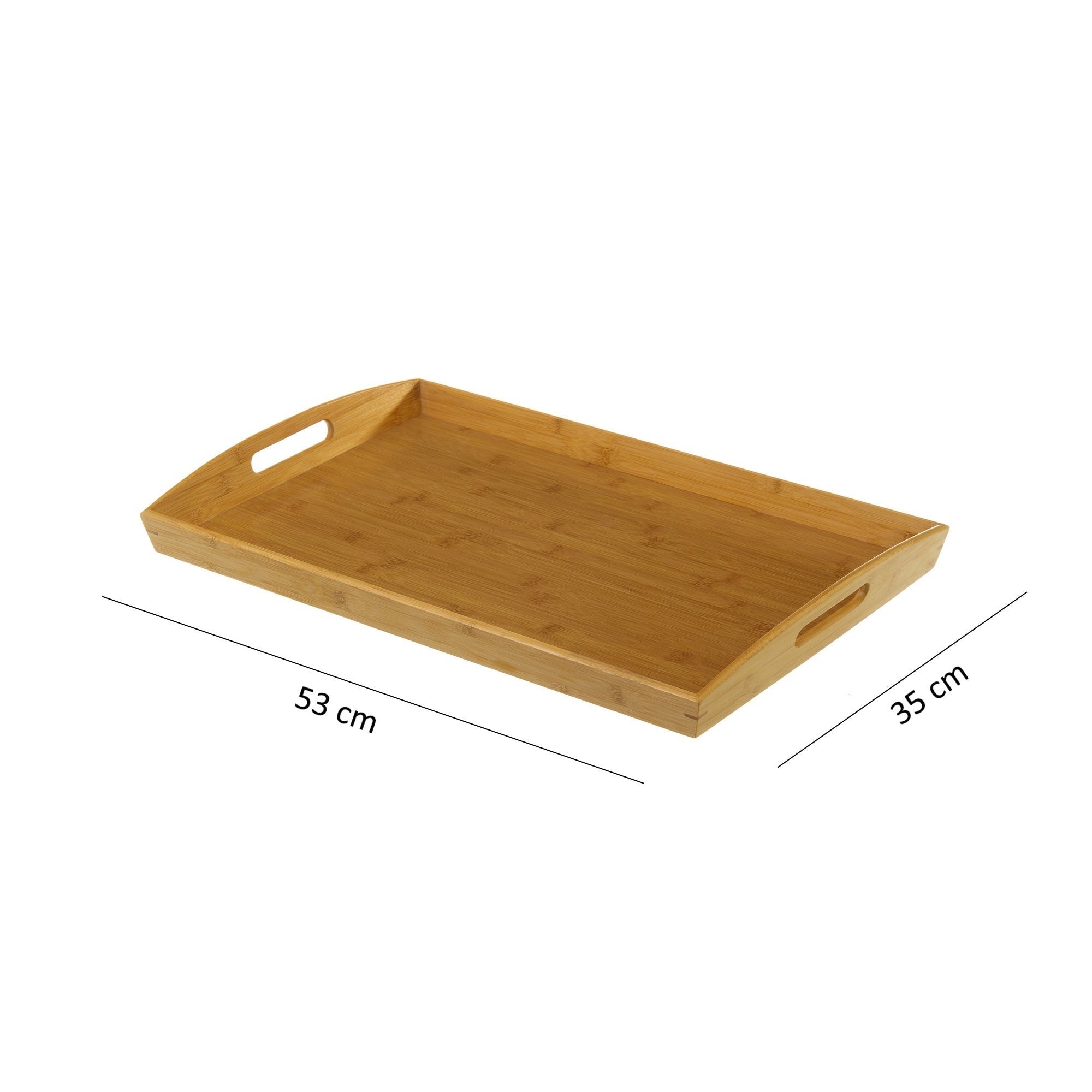 Bandeja de bambú con asas de 58x38 cm