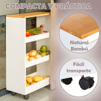 Carro estantería con ruedas de 48x24x77 cm