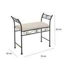 Banqueta pie de cama metálica negra