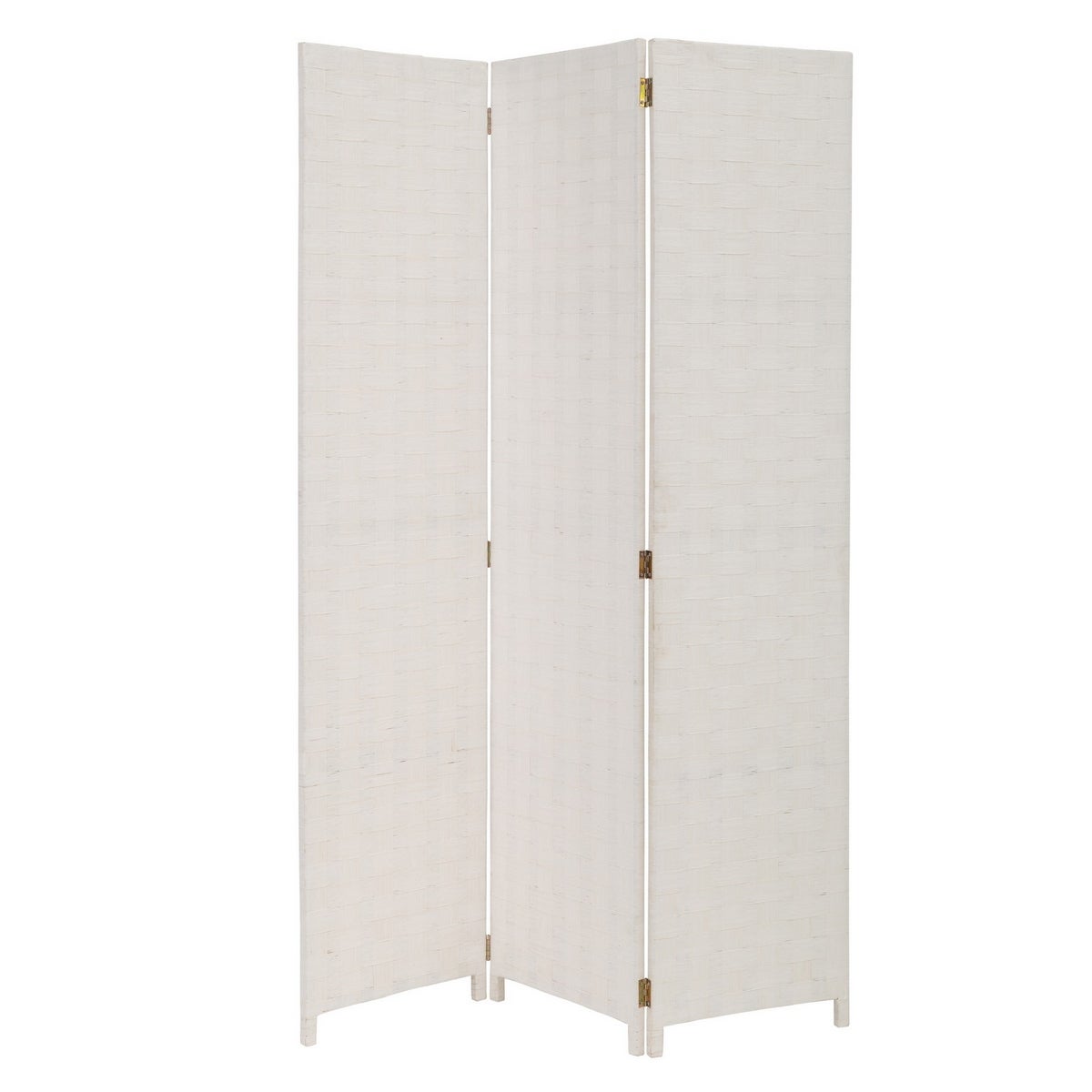 Biombo plegable de 3 hojas de madera blanco de 120x175 cm