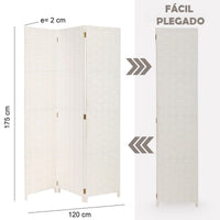 Biombo plegable laminado blanco