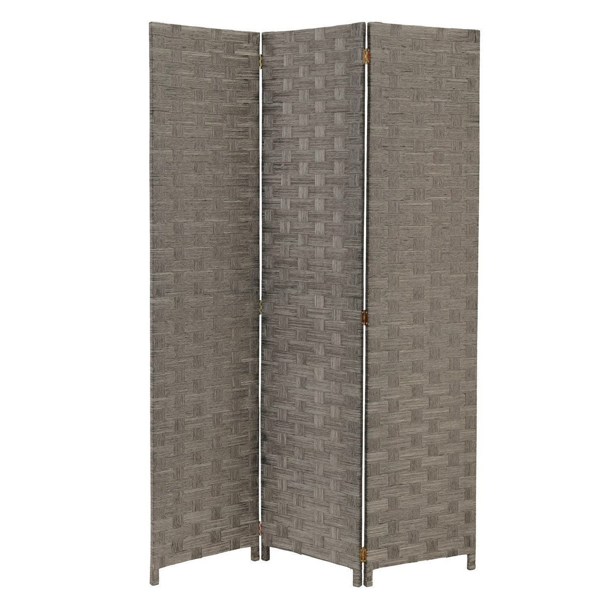 Biombo plegable gris de madera para salón