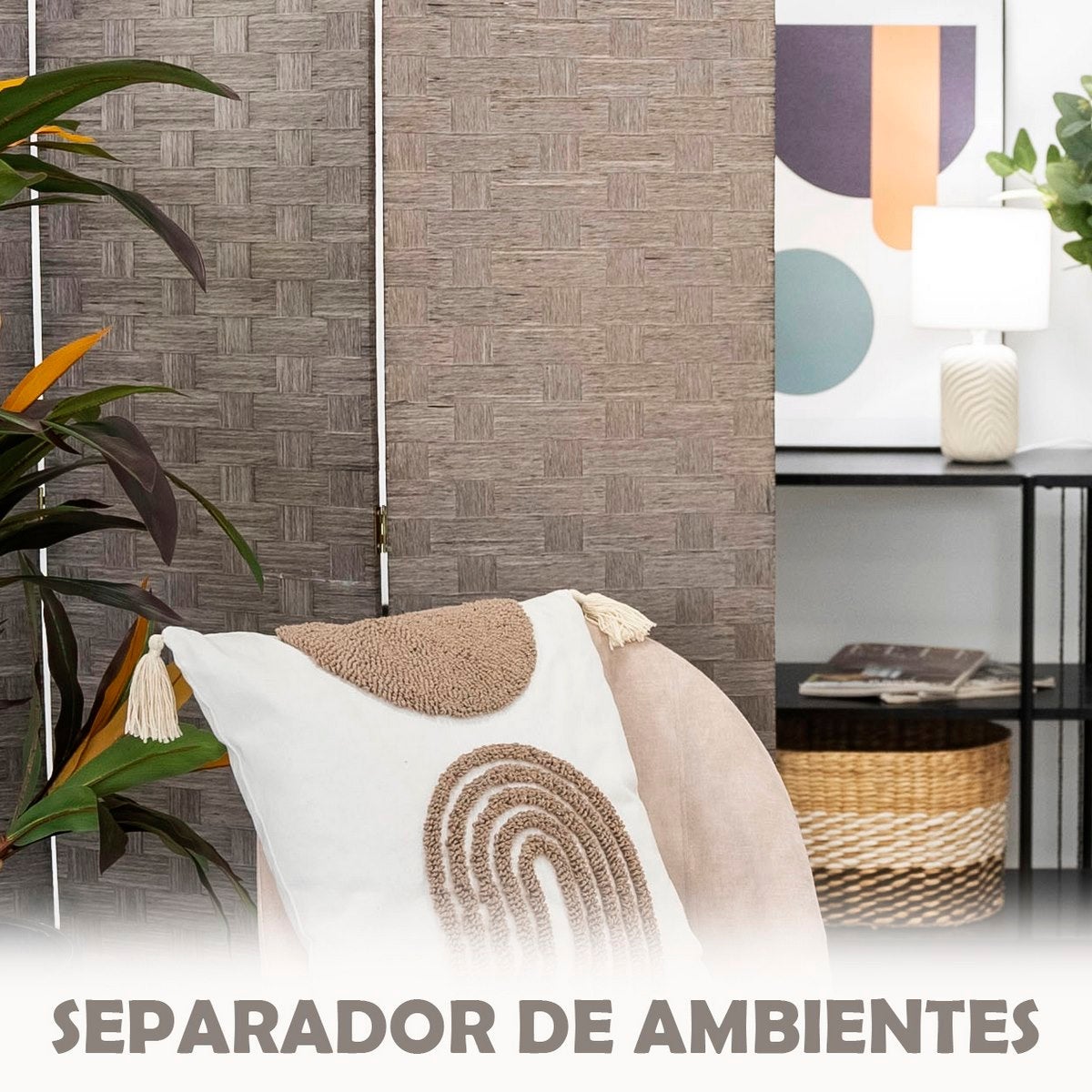 Biombo plegable laminado gris
