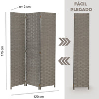 Biombo plegable laminado gris