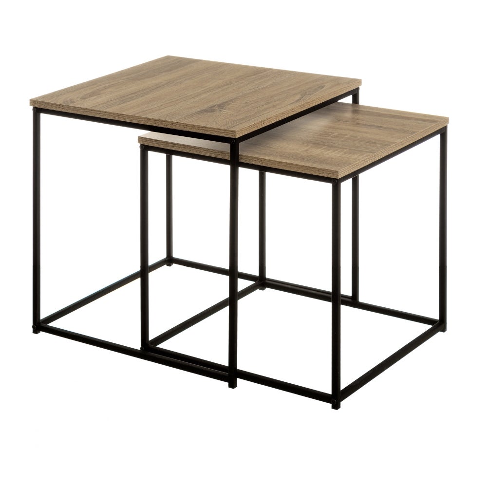 Set de 2 Mesa auxiliares auxiliares nido Urban negra