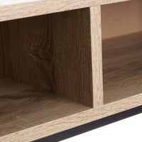 Consola auxiliar negra de madera y metal de 75x80x30 cm