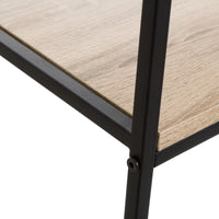 Consola auxiliar negra de madera y metal de 75x80x30 cm