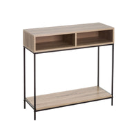 Consola auxiliar negra de madera y metal de 75x80x30 cm