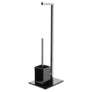 Portarrollos con escobilla negro de metal de 22x18x71 cm