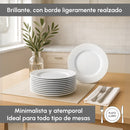 Set de 12 platos llanos blancos de porcelana de Ø 27 cm
