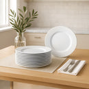 Set de 12 platos llanos blancos de porcelana de Ø 27 cm